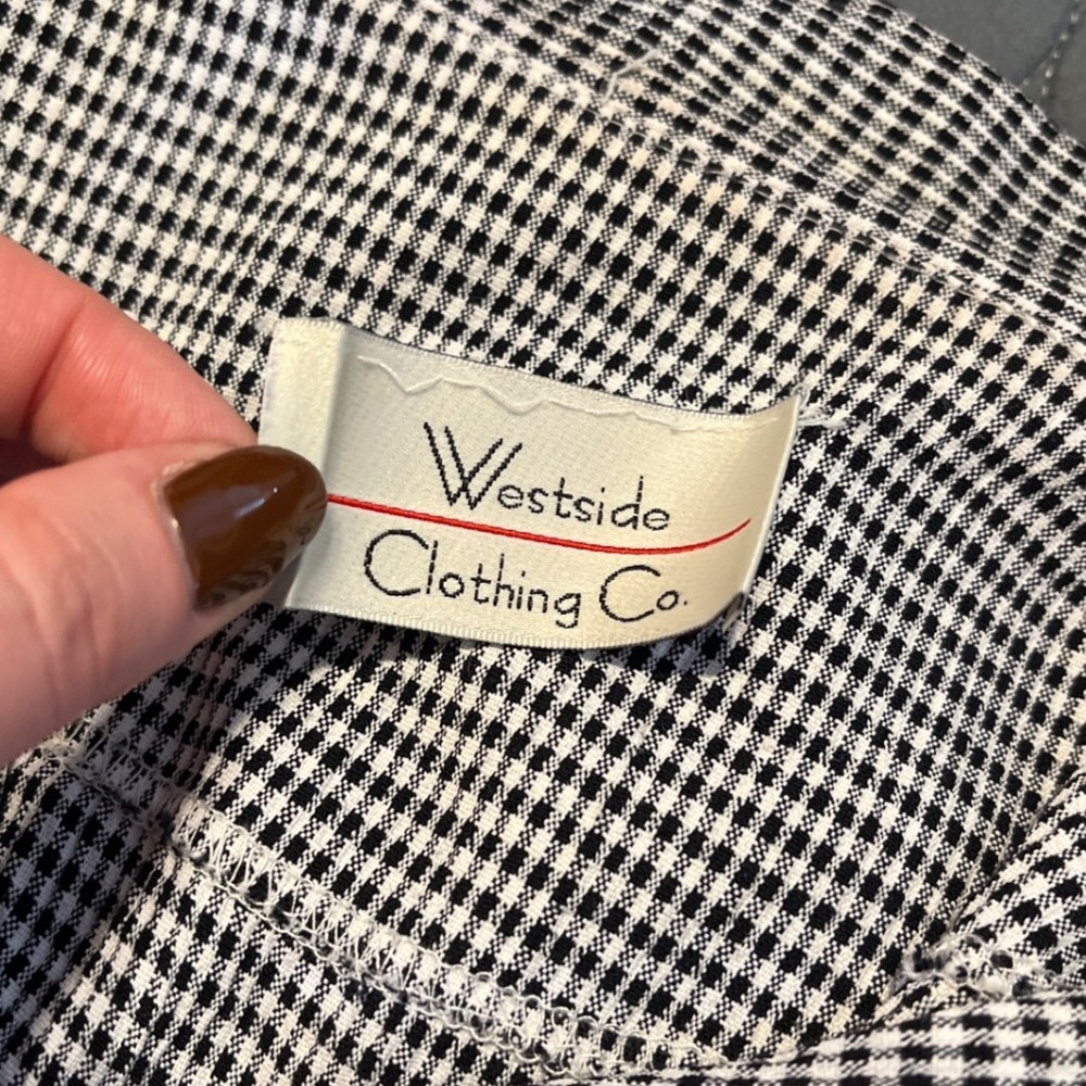 VTG Gingham Vest Westside Clothing Co Button Front Pockets Sleeveless Top Blouse - Picture 7 of 9